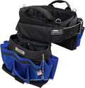 BOULDER BAG Ultimate Electrician's MAX Combo with Comfort Back Support Tool Belt, Leather Belt Buckle, Heavy Duty Work Belt, Blue, (Large 33-436 Inch Waist), Tool Belt Made in USA