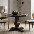 Roundhill Furniture Havre Pedestal Base Round Dining Table, Espresso