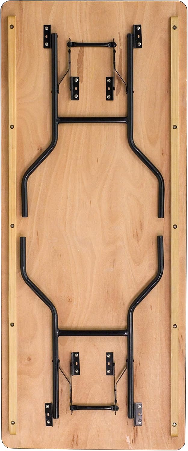 Flash Furniture Gael 6' Wood Folding Training and Event Table, Rectangular Folding Training Table with Smooth Clear Coated Finished Top, Natural