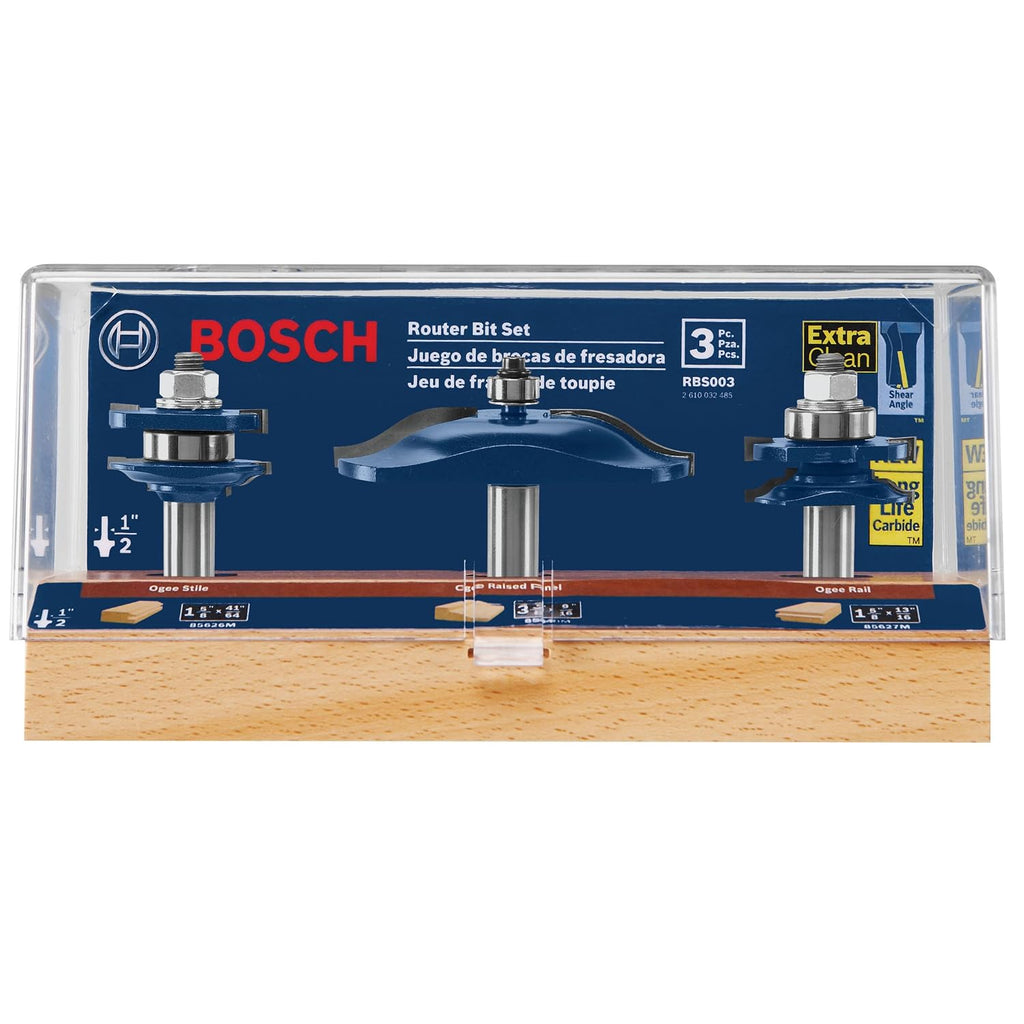 Bosch RBS003 3-Piece Ogee Door/Cabinetry Set 1/2 in.-Shank