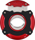 XIKAR Enso Cigar Cutter, Synchronized Double-Guillotine Stainless Steel Blades, Planetary Gear System, Red