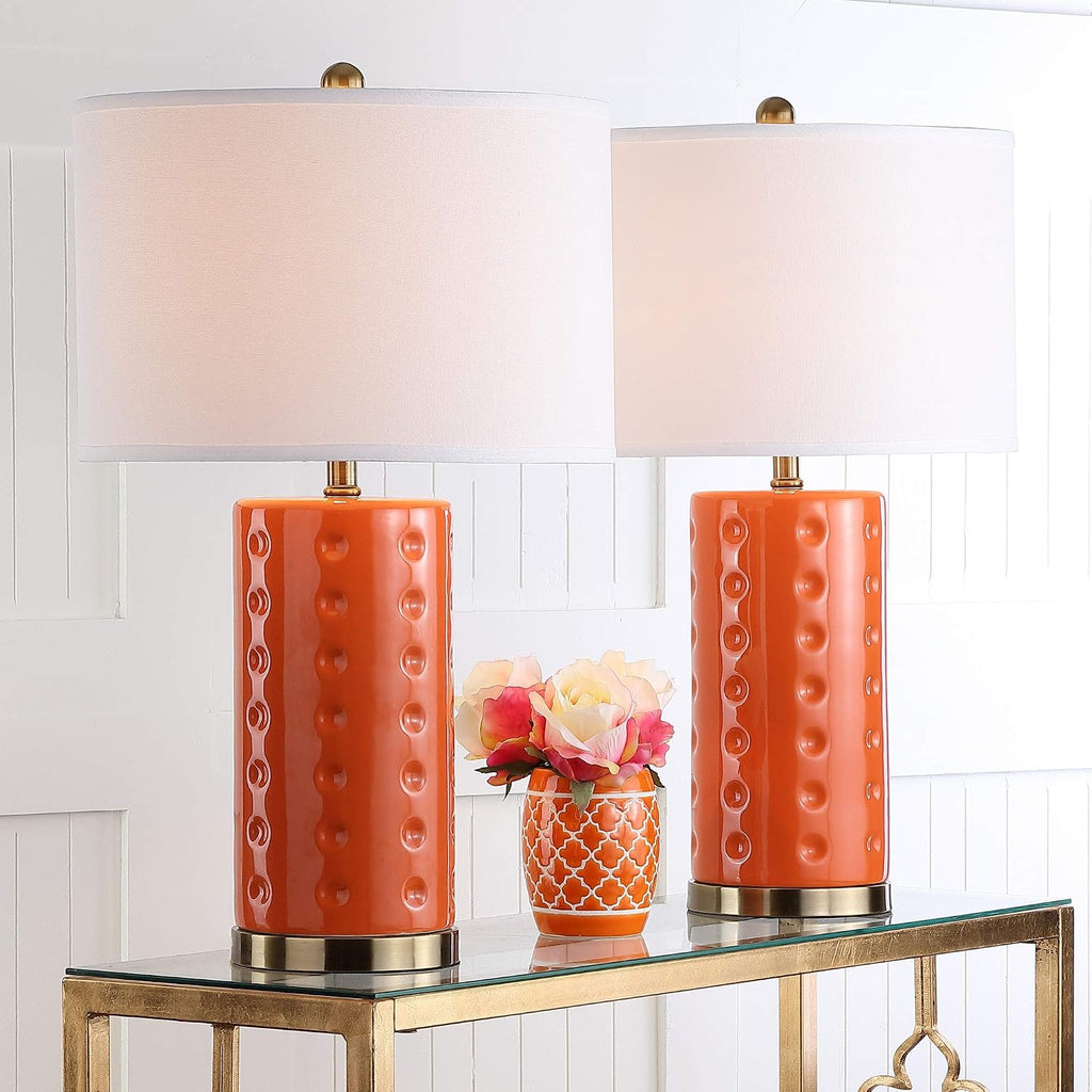 Safavieh Lighting Collection Roxanne Orange Table Lamp, Set of 2