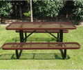 Heavy Duty 6' Rectangular Picnic Table, Expanded Metal (72' Long) (Brown)