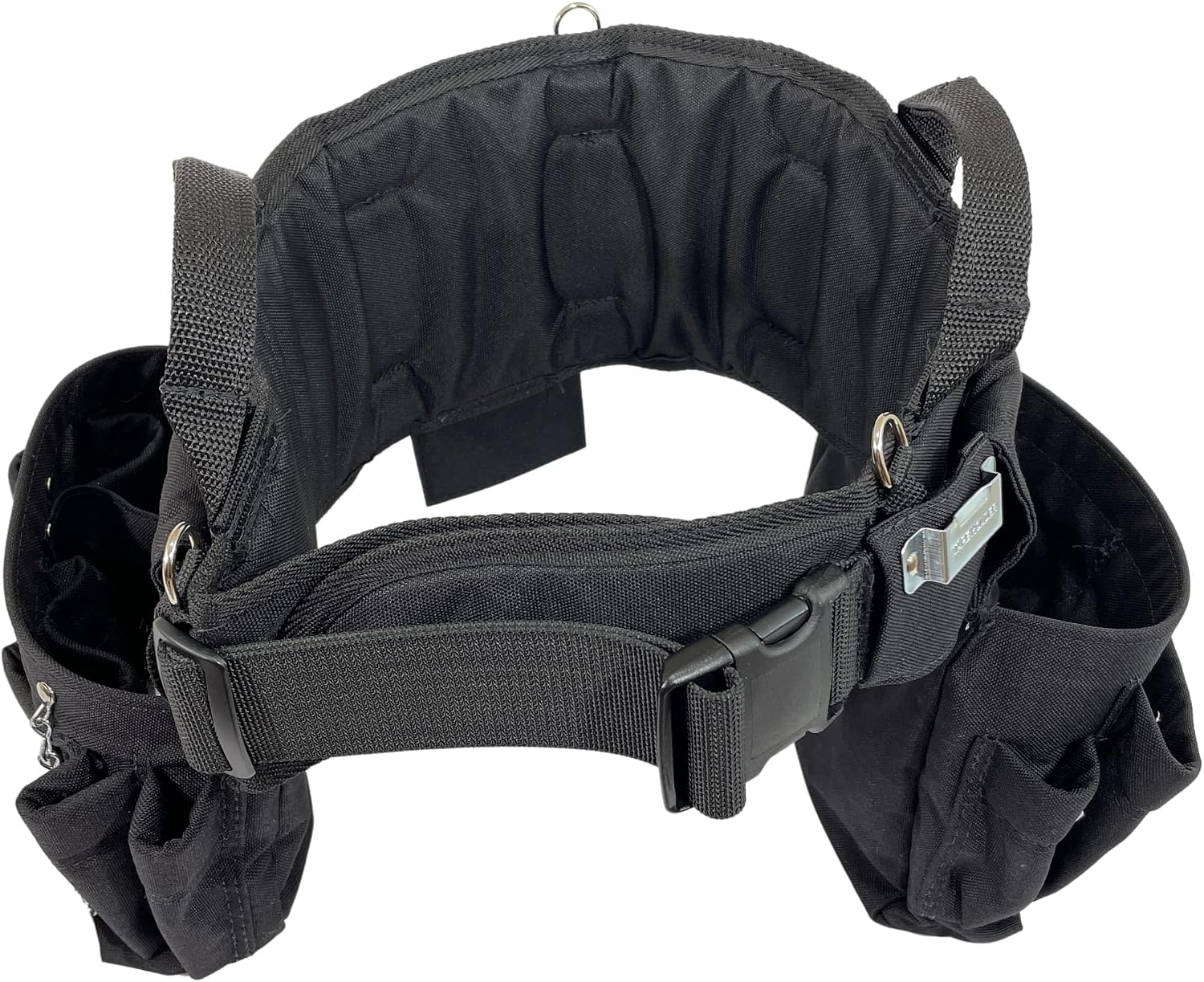 BOULDER BAG Professional Electrician's MAX Combo with Comfort Back Support Tool Belt, Quick Release Buckle, Heavy Duty Work Belt, Black, (Large 33-36 Inches), Made in USA