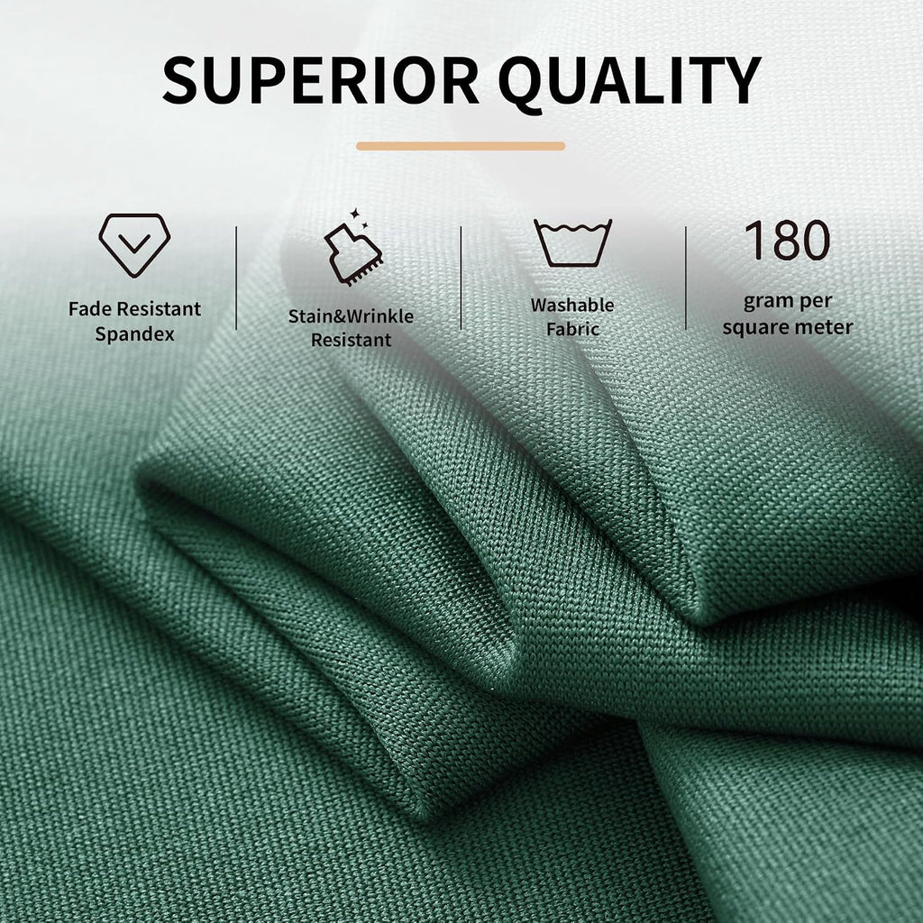 Outpain 6 Pack Spandex Hunter Green Round Tablecloths for 60in Tables, 120Inch Stretchy Fitted 5FT Round Table Clothes,Wrinkle Free Table Cover with Skirt for Wedding Party Dining Banquet
