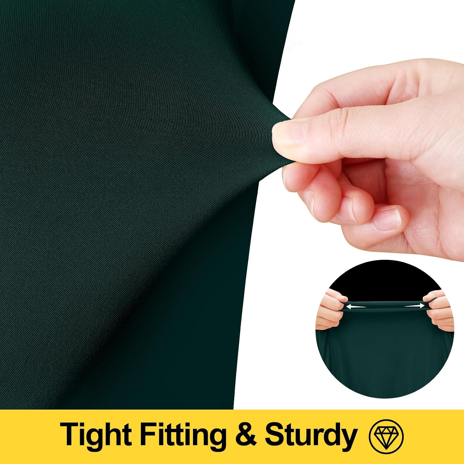 Smiry Spandex Tablecloth 6 Pack, Elastic Fitted Stretch Tablecloth for 6FT Rectangle Tables, Waterproof Washable Table Cover Skirt for Wedding, Banquet & Parties (Hunter Green, 72Lx30Wx30H Inch)