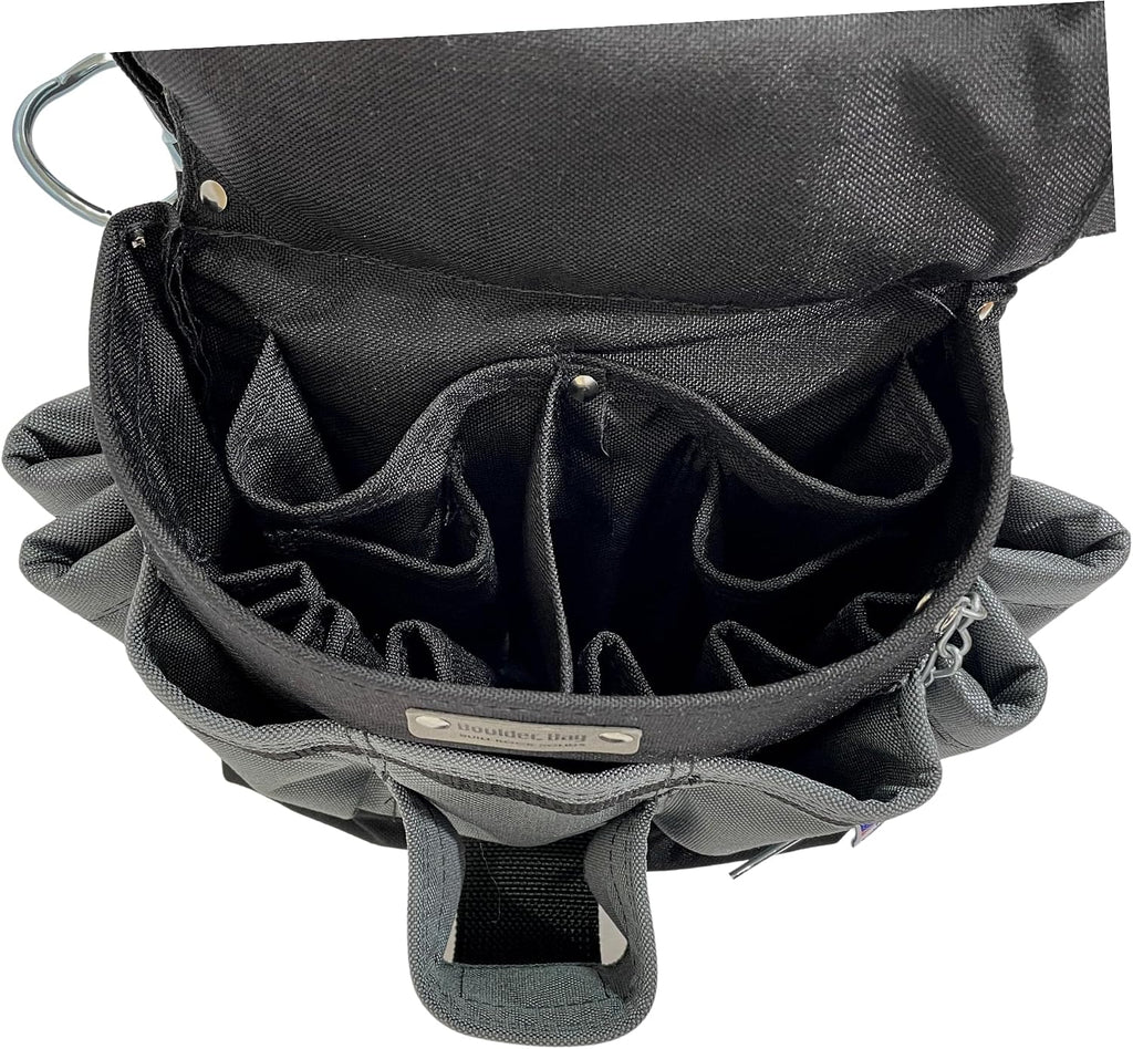 BOULDER BAG Ultimate Electrician's MAX Combo with Comfort Back Support Tool Belt, Quick Release Buckle, Heavy Duty, Silver, (Medium 28-32 Inch Waist), Made in USA