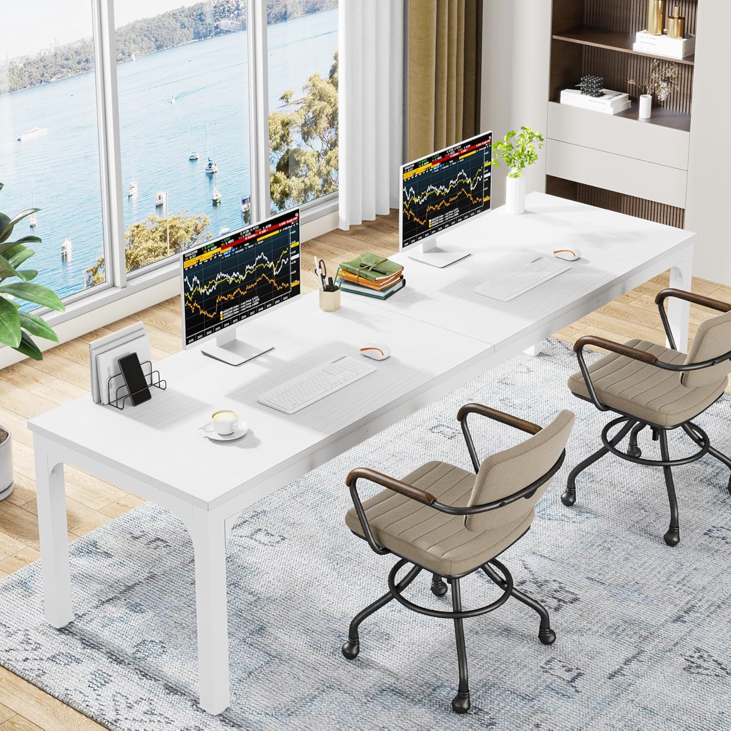 Tribesigns 6.5FT Conference Table, 78.7-Inch Rectangle Meeting Seminar Table, Large Business Tables for 6-8 People (Only Table)