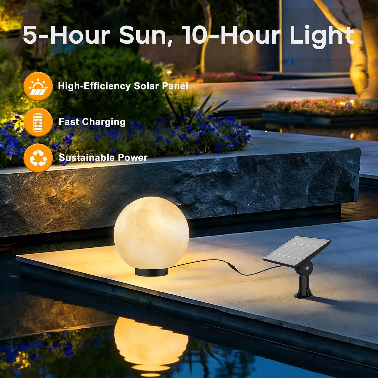 Solar Post Lights, IP54 Modern Pillar Light, Waterproof Column Lamp Outdoor, Dusk to Dawn Solar Post Cap Light with 3200K LED,Fence Deck Cap Lights for Garden Deck Patio Outside Lighting(Moon)