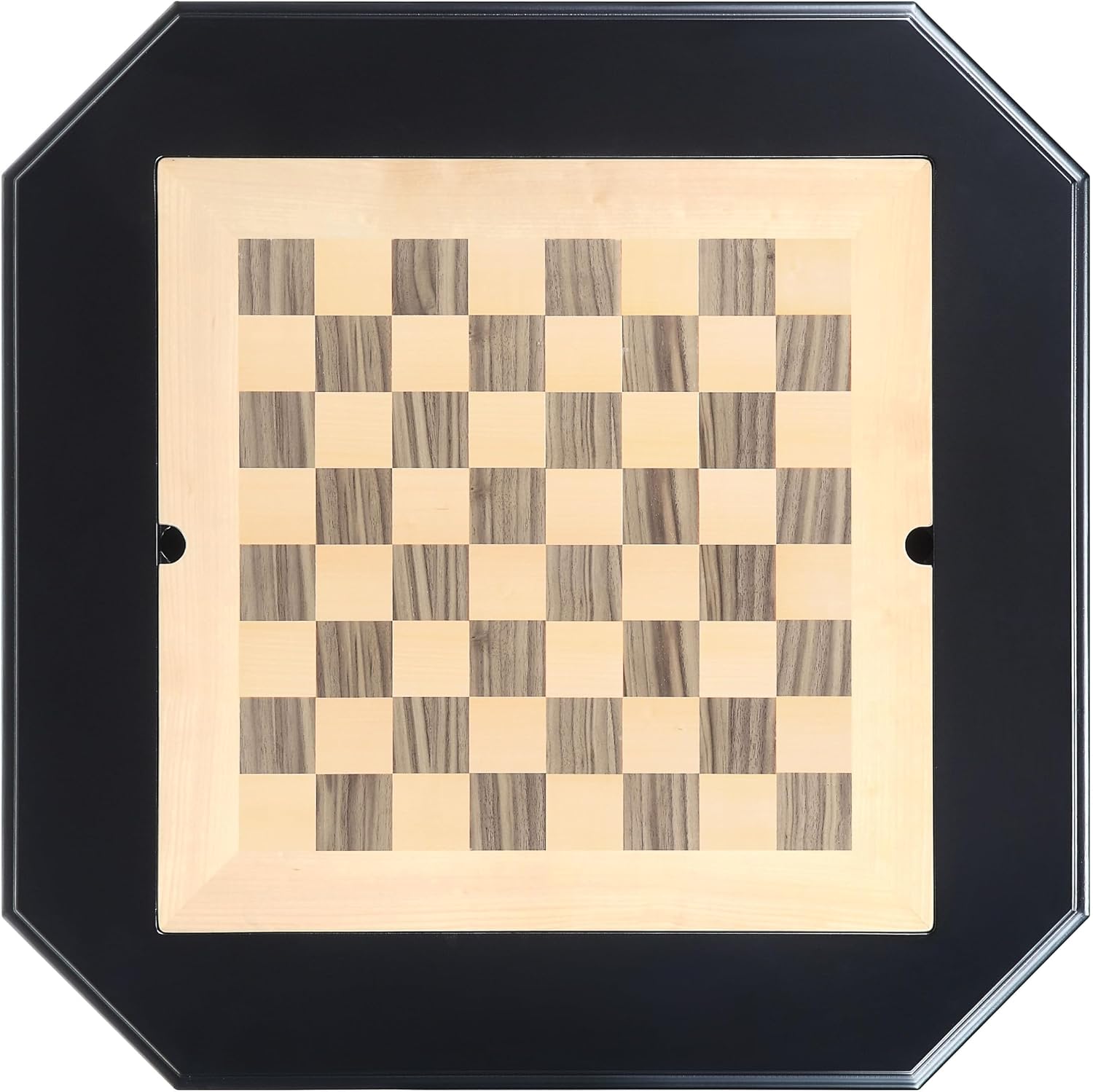 Chess Table, Reversible Chess Checker Game Table with 2 Drawers for Family Entertainment Room, 3-in-1 Square Game Tray for Chess Checker Backgammon, Black