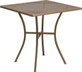 Flash Furniture Oia Commercial Grade 28' Square Gold Indoor-Outdoor Steel Patio Table
