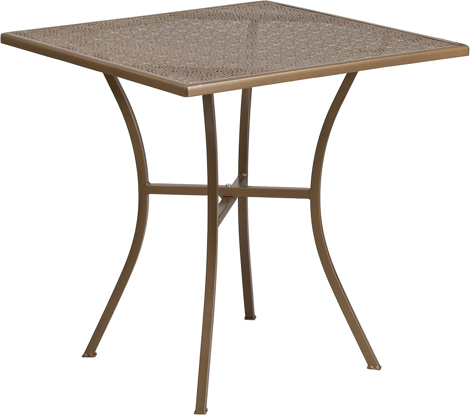 Flash Furniture Oia Commercial Grade 28' Square Gold Indoor-Outdoor Steel Patio Table