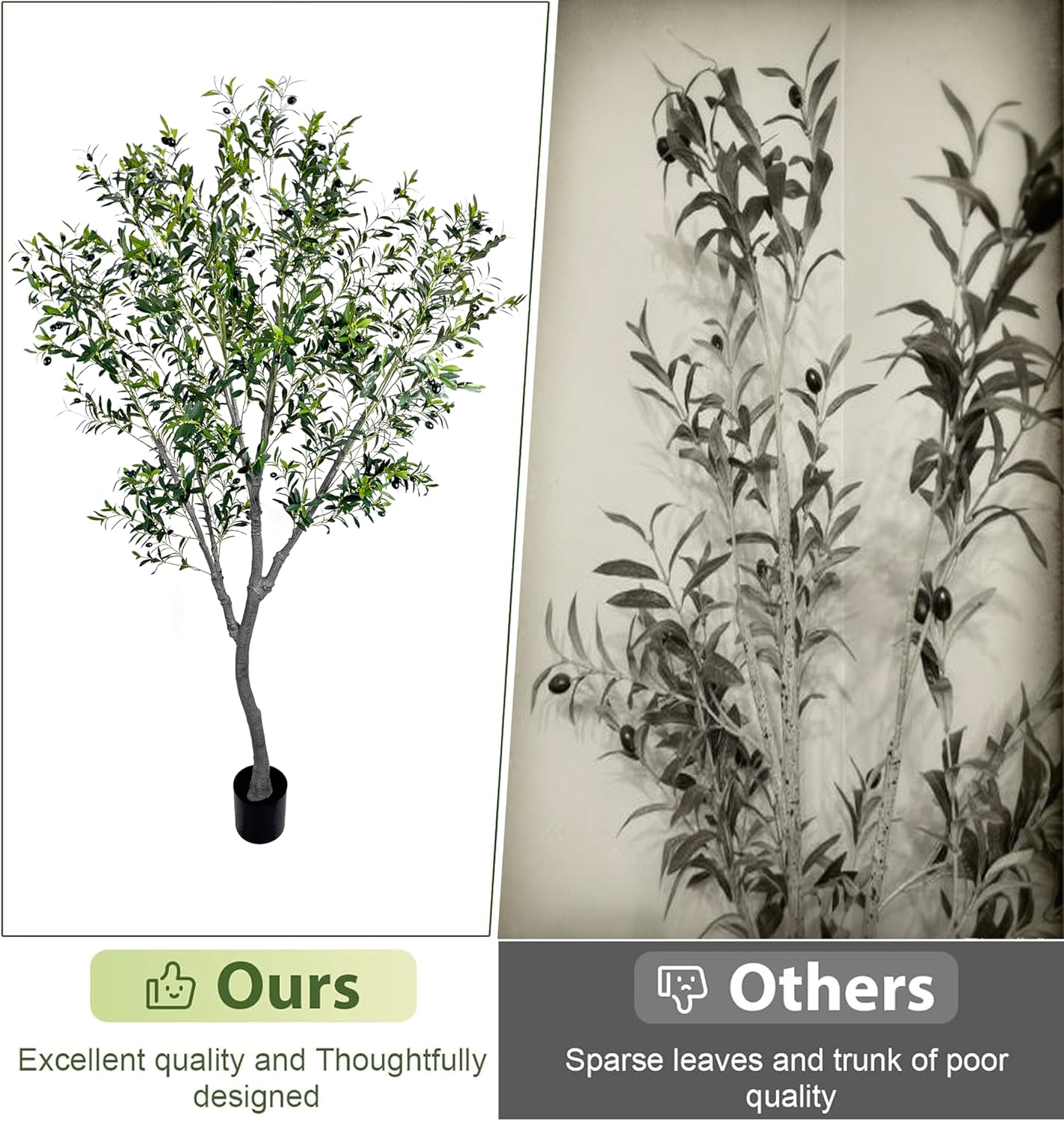 Faux Olive Tree, 8 Feet Realistic Faux Olive Tree Trunks & Leaf Fruits for Home Décor Accents, Perfect for Living Room & Office - Olive Trees Artificial Indoor