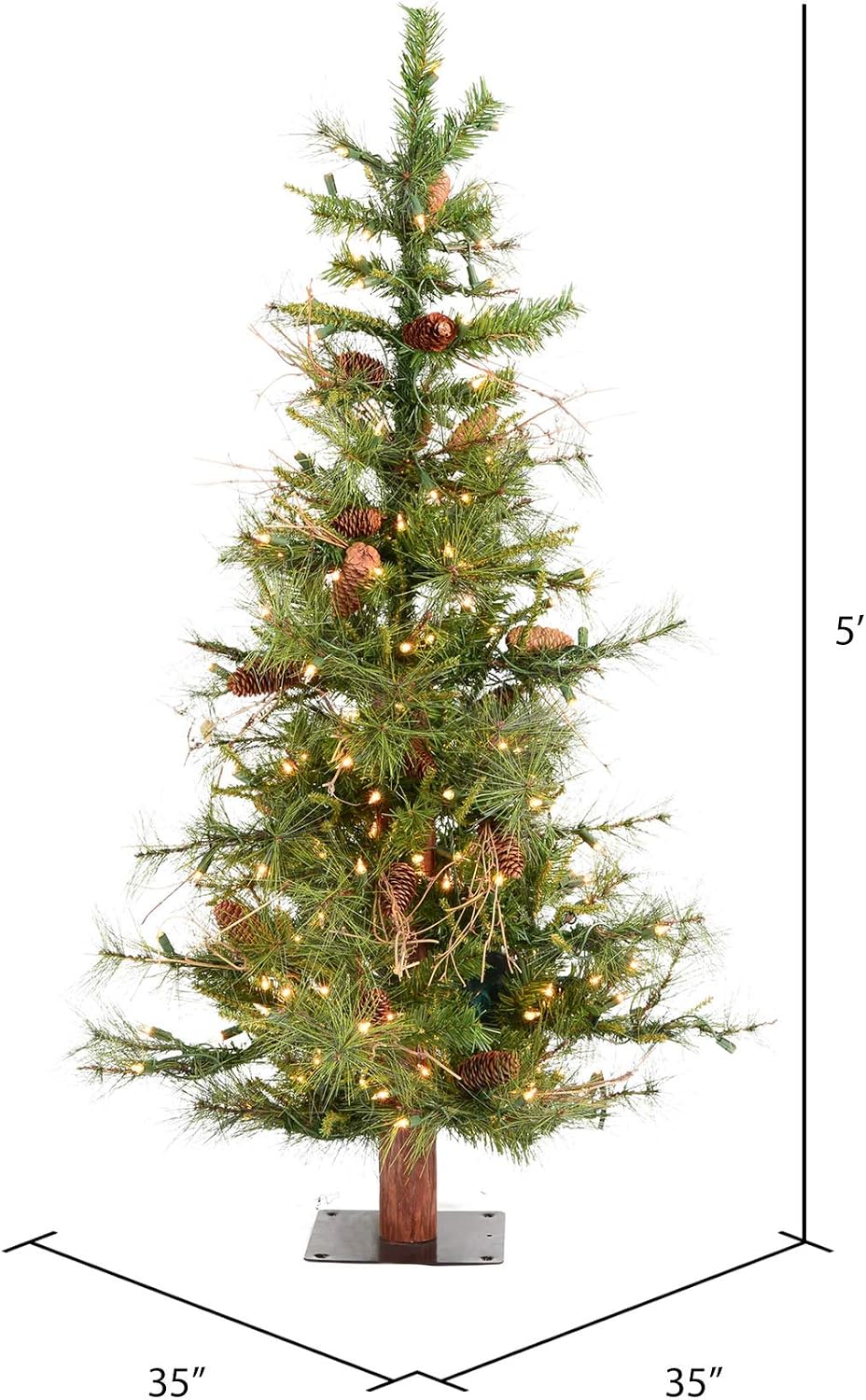 Vickerman 5' Ashland Artificial Christmas Tree - Clear Dura-lit Incandescent Lights - Faux Christmas Tree - Seasonal Indoor Home Decor - Reliable and Durable
