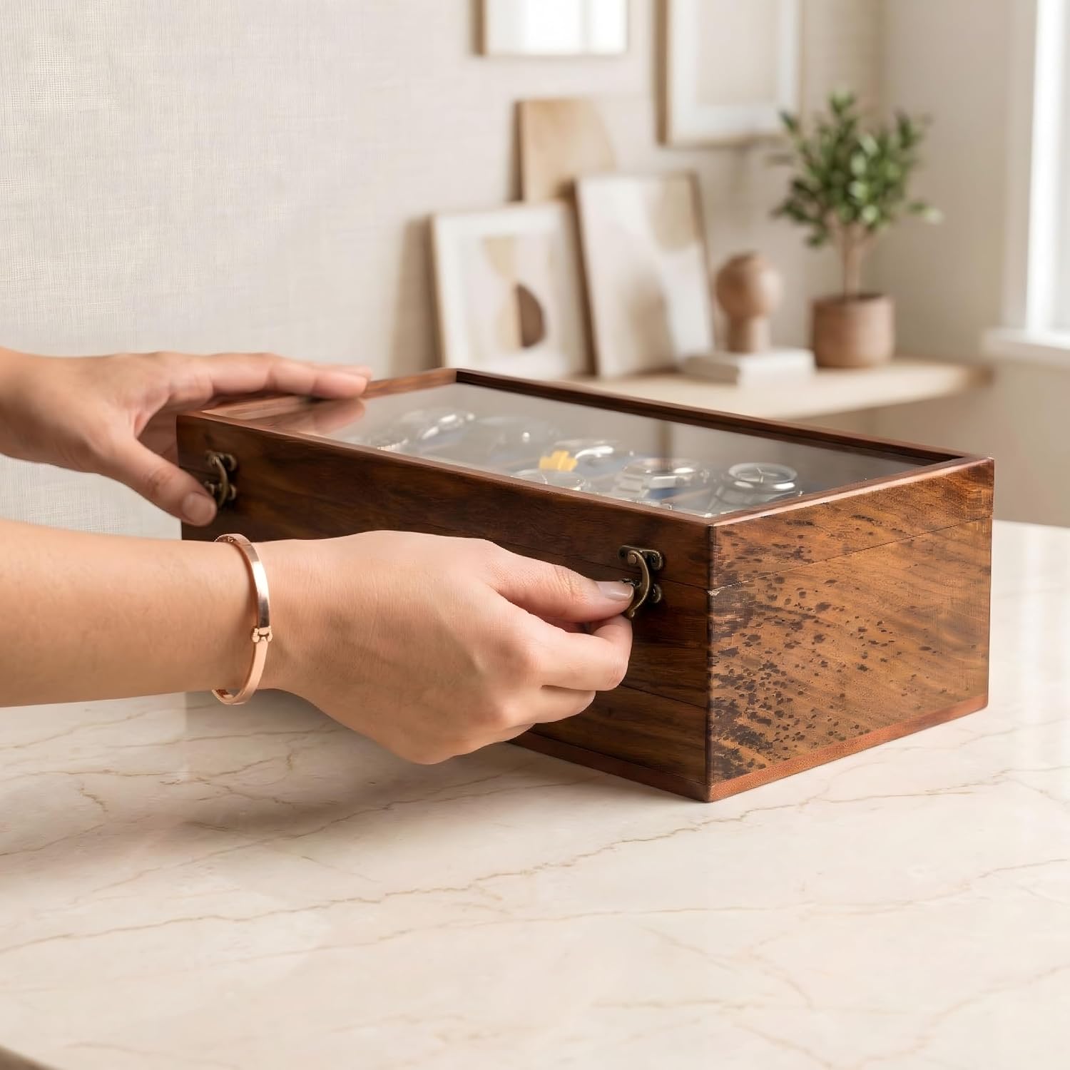 Royal Craft Expertise® 12-Slot Luxury Wooden Watch Box with Drawer – Handcrafted Rosewood Organizer for Men | Elegant Velvet Lining & Ample Storage | Premium Display Case for Watch Collectors