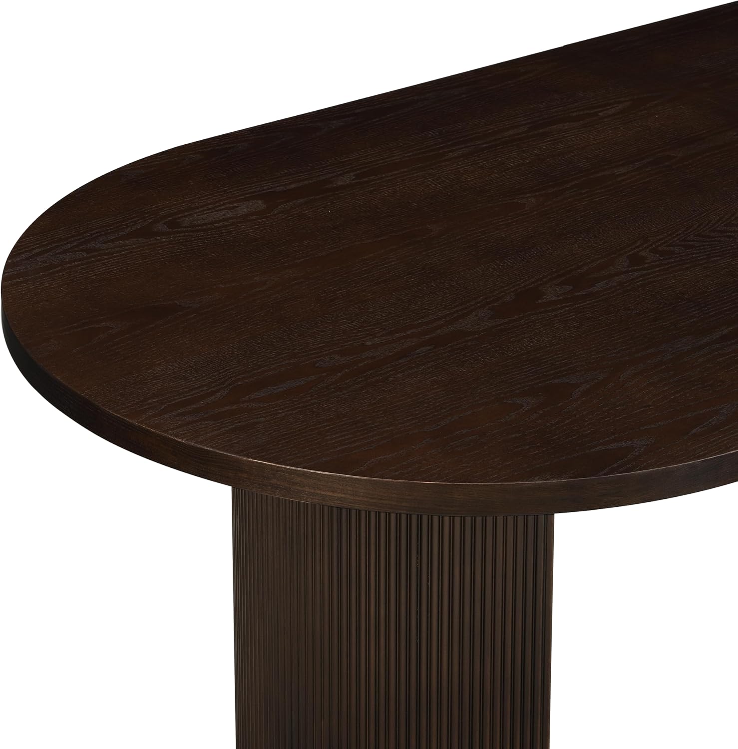 Christopher Knight Home Lancas Oval Top Dining Table - Modern Minimalist Wooden Pedestal Design - Seats 6 - Dark Brown Finish - Indoor Dining Room & Kitchen Table - Restaurant, Family Gatherings, Home