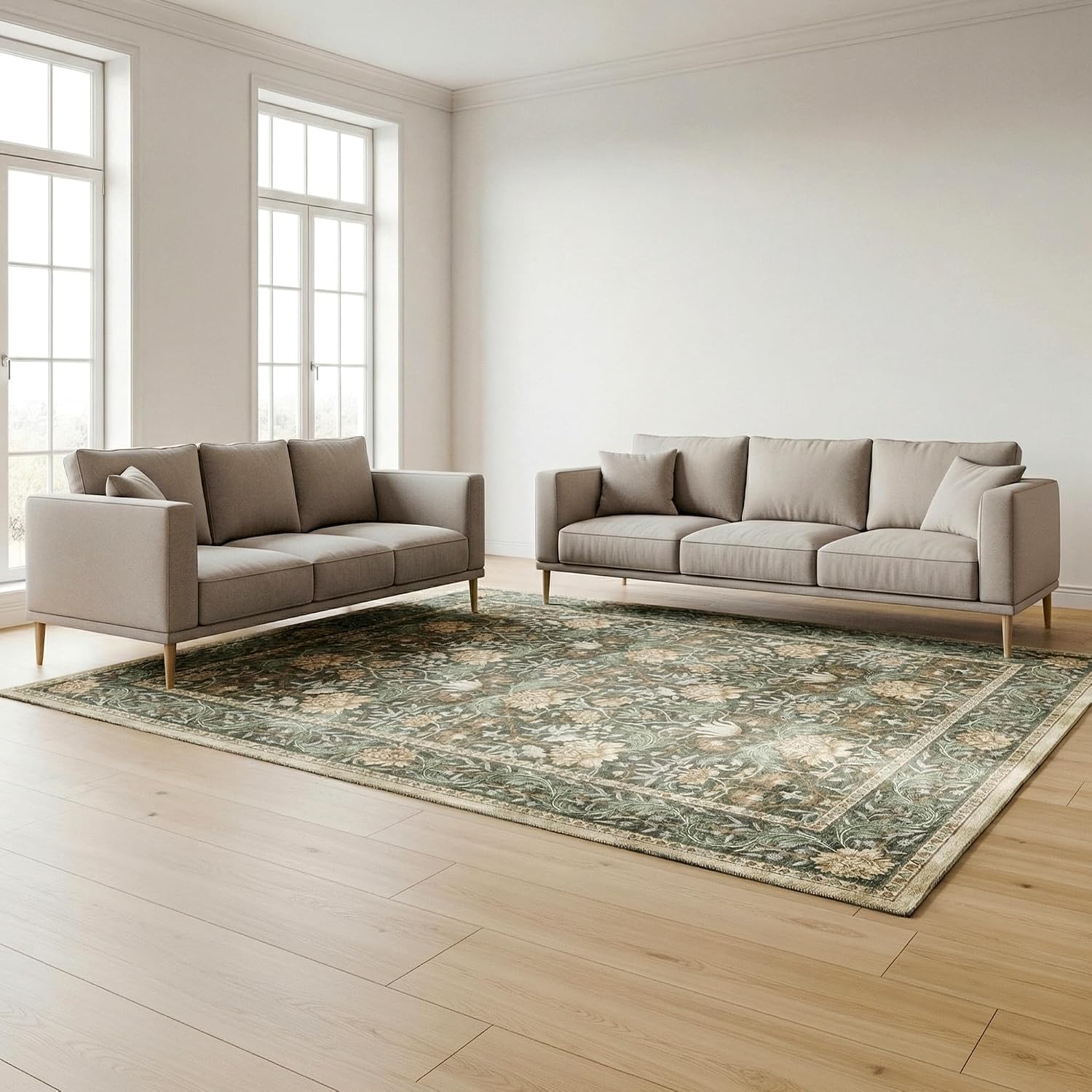 Gertmenian Indoor Easy-Care & Washable Area Rug – 8x10 Large, Ideal for High Traffic Areas in Living Room, Bedroom, Entryway – Bohdi Green, 25968