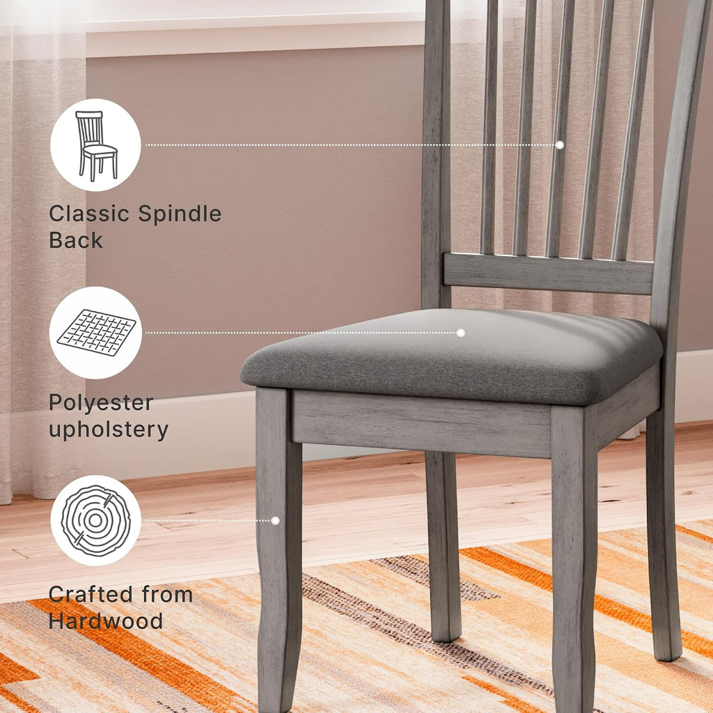 Signature Design by Ashley Shullden Casual Dining Room Side Chair with Spindle Back, 2 Count, Gray