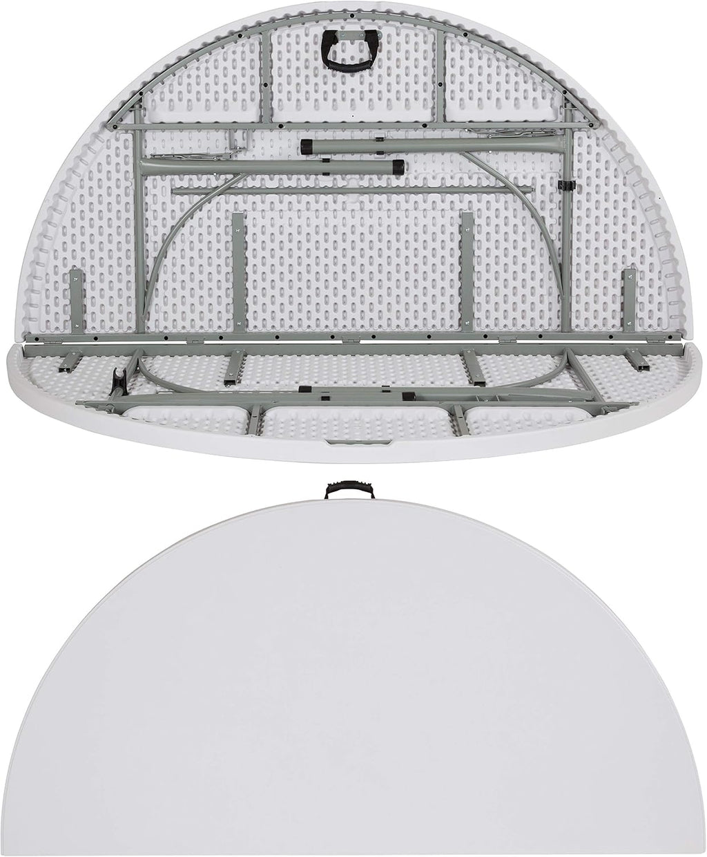 Flash Furniture Stonewall 6' Round Plastic Folding Event Table with Carrying Handle, Bi-Fold Banquet Table for Indoor/Outdoor Events, White