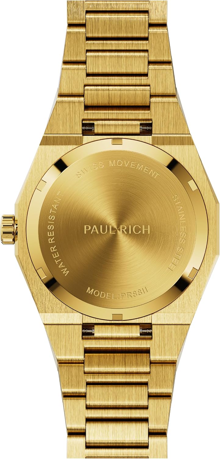 Paul Rich Men's Luxury Stainless Steel Watch - Rugged & Stylish Timepiece for Business, Gift, or Graduation - Fancy Analog Water Resistant Wrist Watch for Him - Frosted Star Dust II Arabic Dial