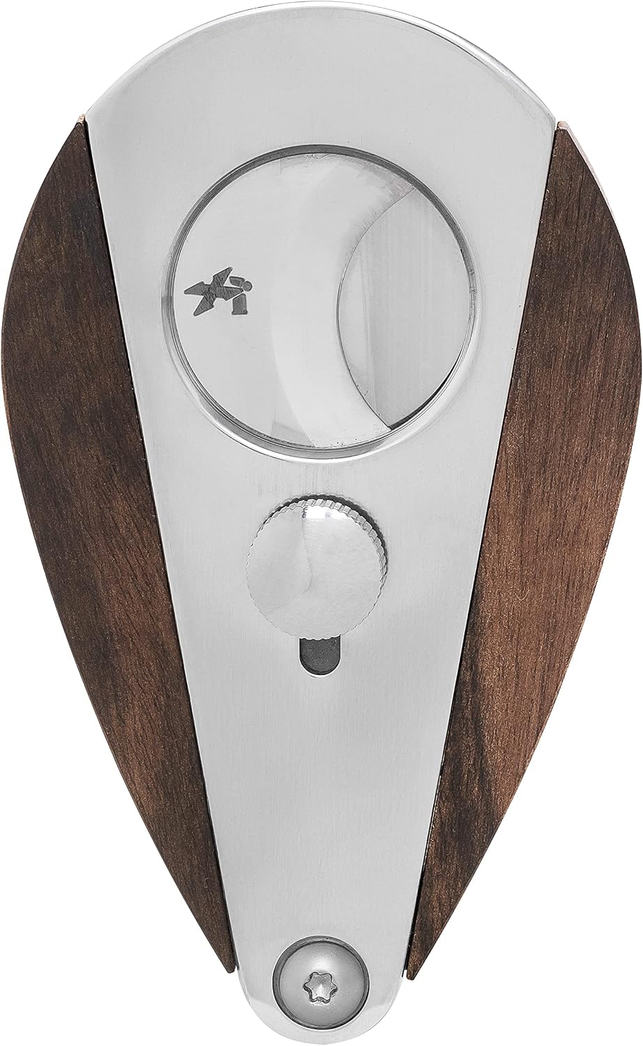 Xikar Xi3 Cigar Cutter, 54 Ring Gauge, Unique Teardrop Shape, 440 Stainless Steel With An HRC of 57, Black Macassar Ebony