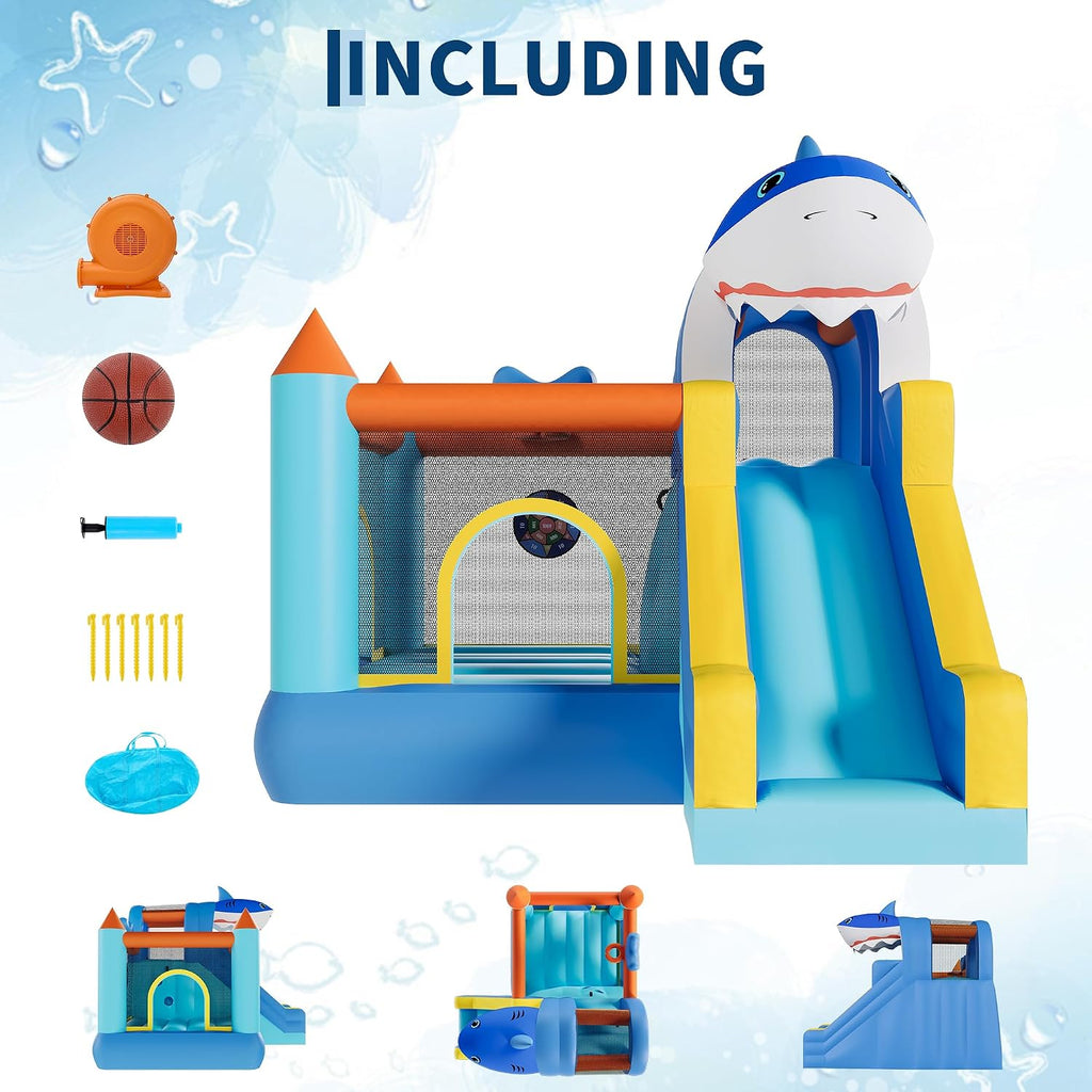 Garvee Inflatable Bounce House, Kids Bounce House, Jump Bouncer with Air Blower and Slide, Jumping Family Backyard Bouncy Castle for Indoor & Outdoor