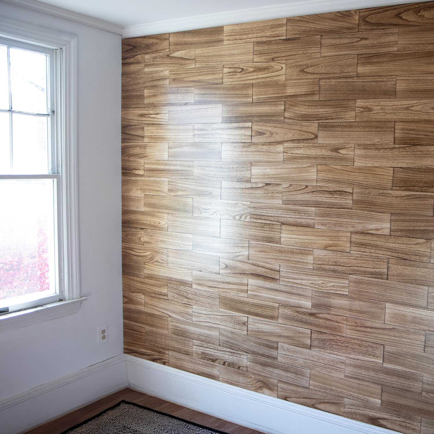 100% Paulownia Wood Wall Planks, 17'' x 4.5'' x 0.6'' Wood Panels for Accent Walls, DIY Wall Paneling Boards for Home Decor, Bedroom, Living Room, DIY Art Craft Boards, 100 Sq Ft, 200pcs