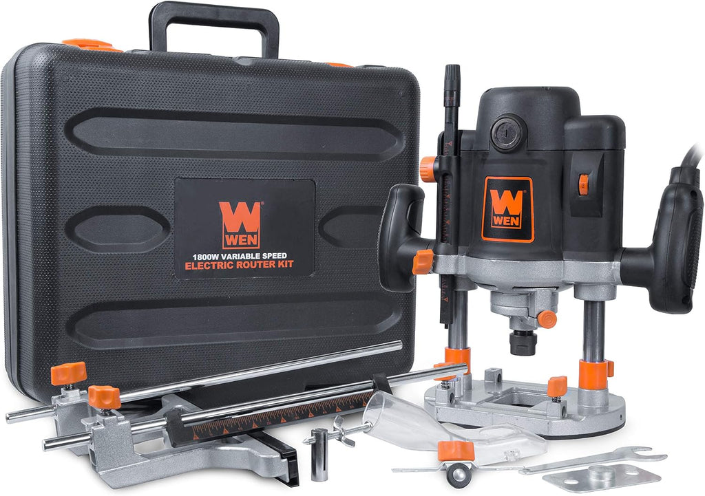 WEN 15-Amp Plunge Woodworking Router Kit + 6.6-Amp Variable Speed Orbital Jig Saw with Laser and LED Light