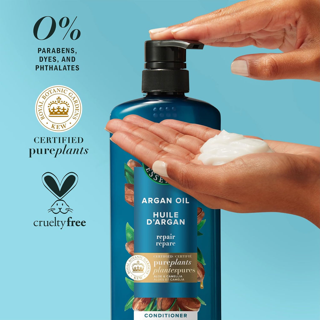 Herbal Essences Argan Oil Repair Shampoo & Conditioner Set, Moisturizes & Smoothes, Paraben-Free, Color-Safe, pH-Balanced, Citrus Scent, 20.2 Fl Oz, 8-Pack