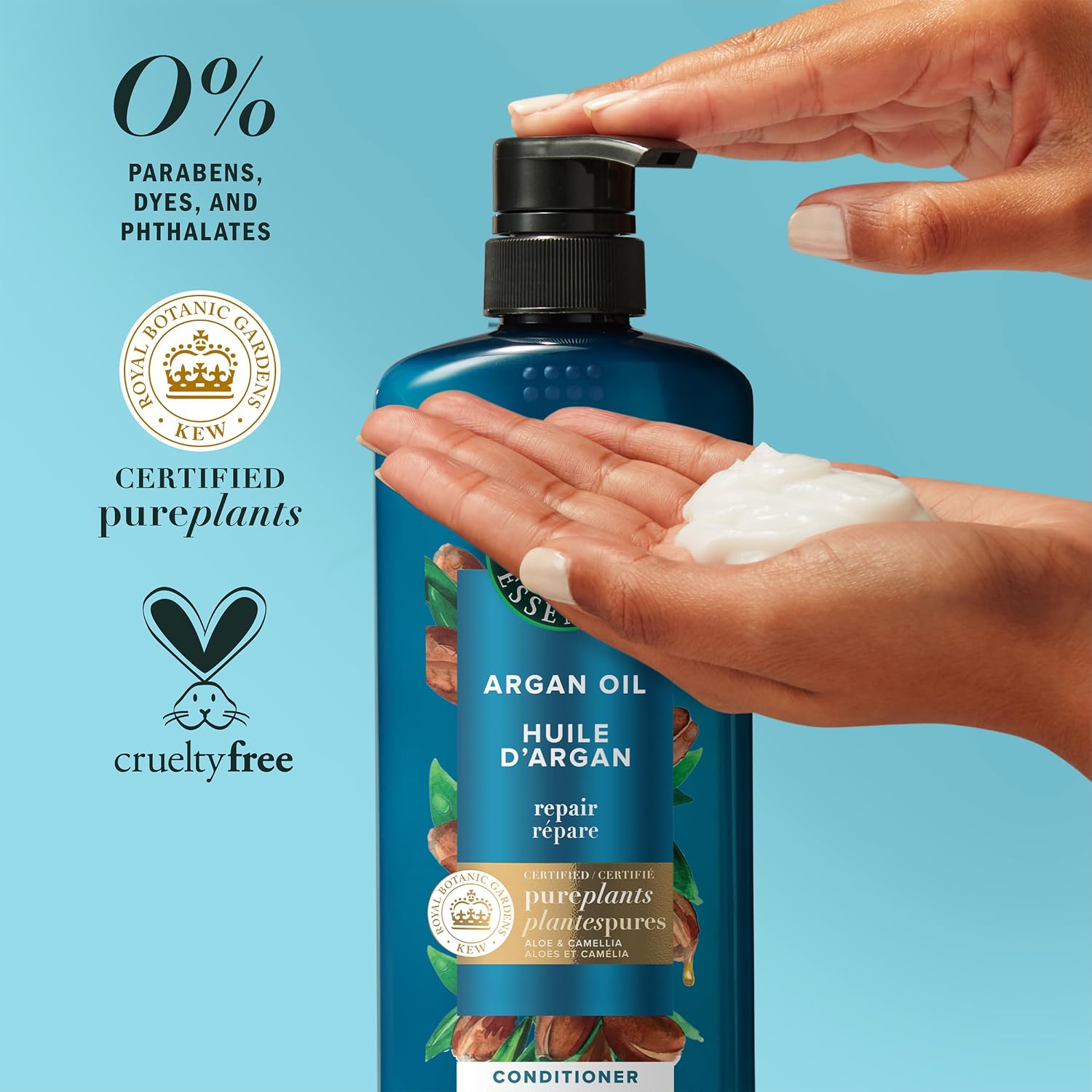 Herbal Essences Argan Oil Repair Shampoo & Conditioner Set, Moisturizes & Smoothes, Paraben-Free, Color-Safe, pH-Balanced, Citrus Scent, 20.2 Fl Oz, 8-Pack