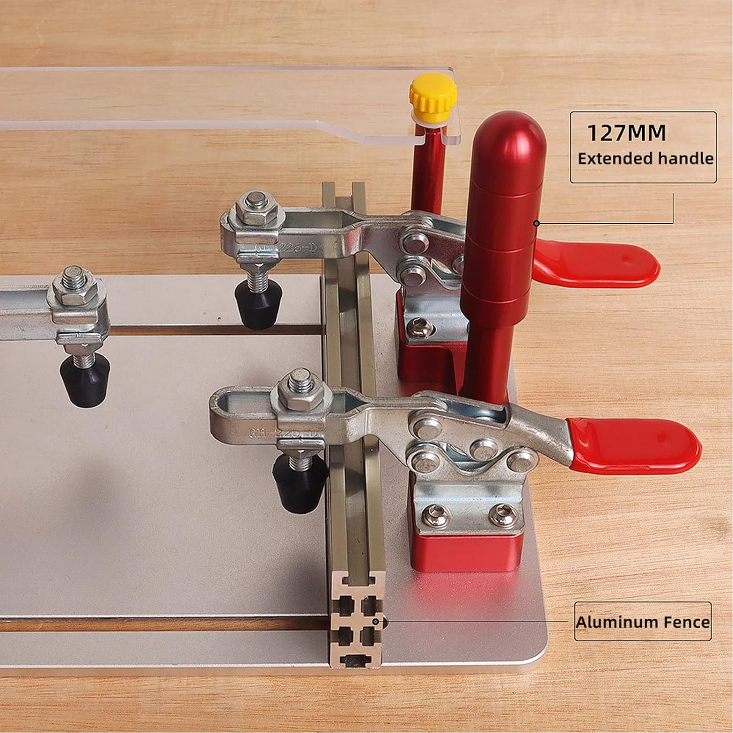 Router Table Coping Sled, Rail Guide Safety Coping Sled Router Table Tenoning Safety Pushing Clamp for Cutting Precise Joints for Cabinet Door Drawer Fronts Carpenters W0odpeckers Woodworking Tools