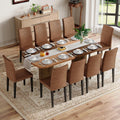 Dining Room Table Set for 10,Large 78.7' Rectangular Dining Table Set for 10 with Cushioned Chairs,Modern Mid-Century Wood Dining Room Table Set for 10,Ideal for Dining & Gatherings