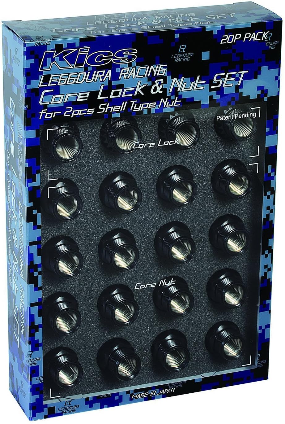 Project Kics - 12x1.50 Leggdura Racing Shell Type Core Lock & Nut Set (20 Pcs) (WLN11)