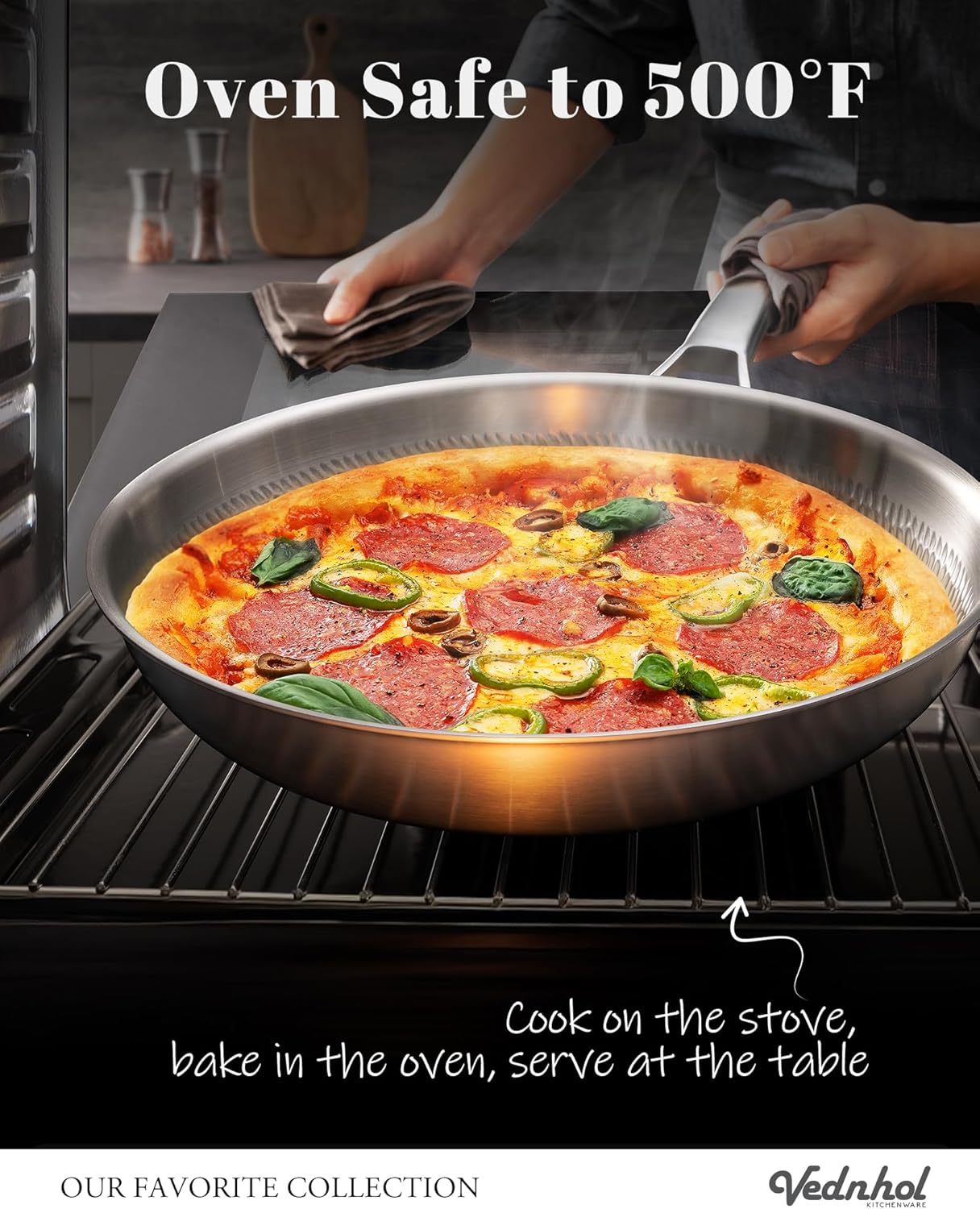 8/10/12Inch Pure Titanium Hammered Pro Pan with Two Lids, Non-Toxic Skillet for Cooking, PFAS/PFOA/PTFE Free Cookware, Dishwasher&Oven Safe, Kitchen Induction Compatible