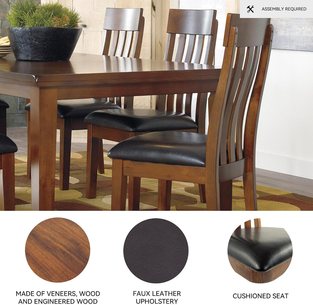 Signature Design by Ashley Ralene Rake Back 19' Dining Room Chair 2 Count, Medium Brown