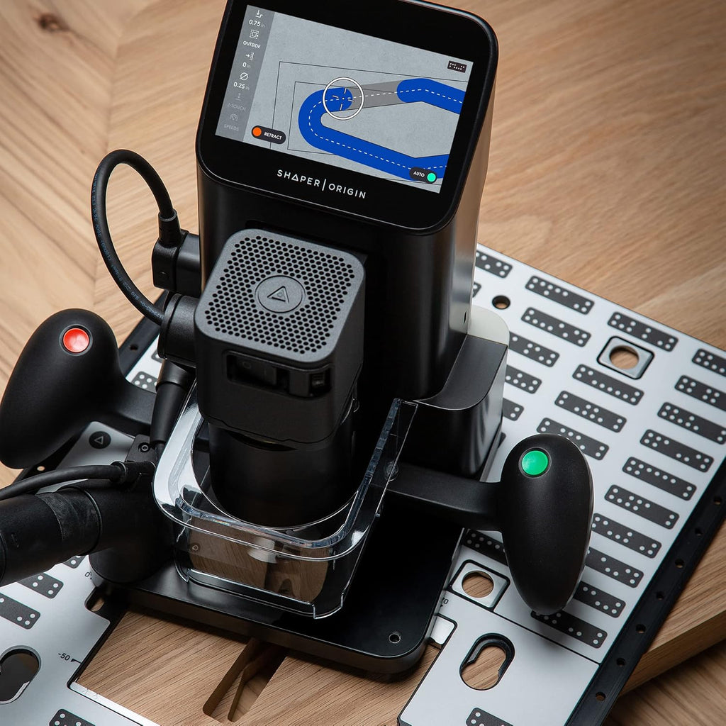 Shaper Origin Handheld CNC Router - CNC Level Precision Cutting - Portable - Inlays, Custom Joinery, Engraving, Lettering, Fine Woodworking, Depth Control + Router Bits, Tape and Systainer