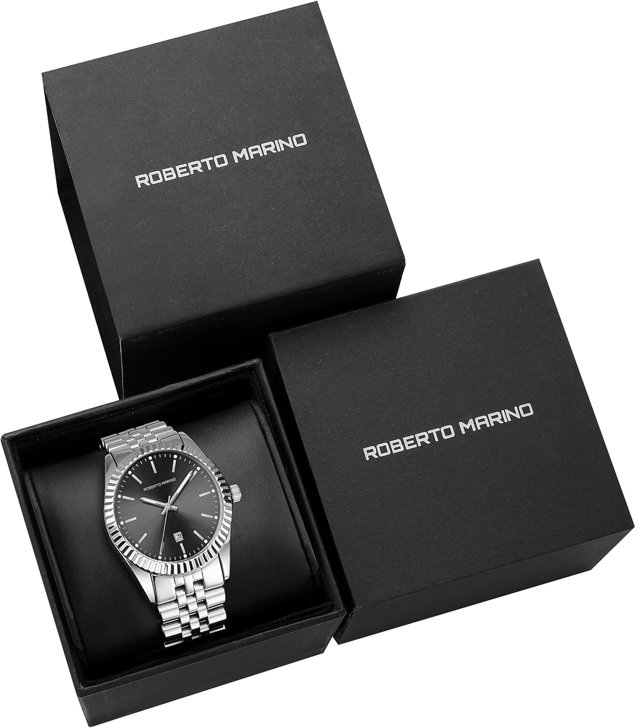 Roberto Marino Men's Luxury Watch – Gold Stainless Steel, Japanese Quartz, Blue Dial, 3 ATM Water Resistant