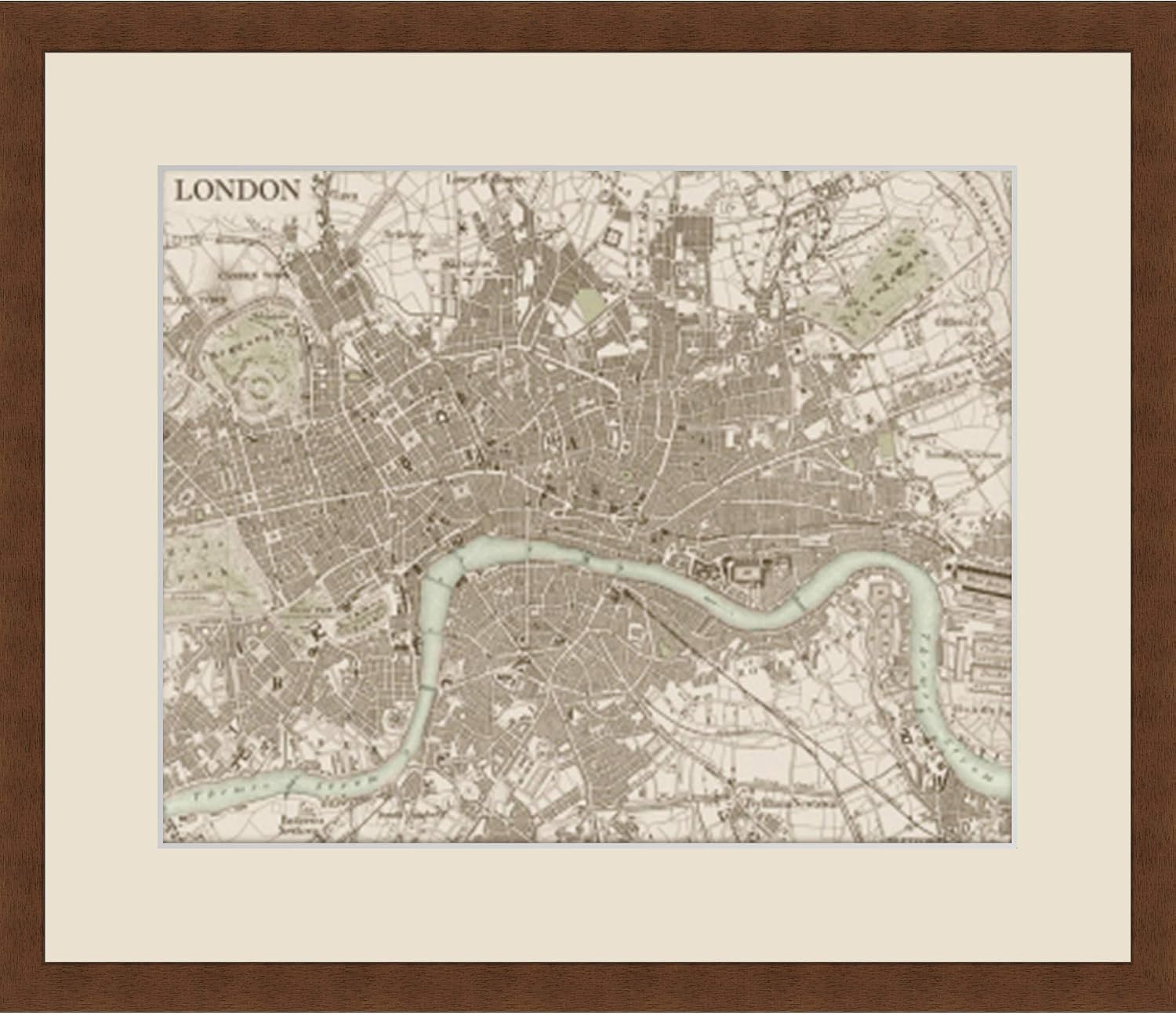 First Avenue Art & Framing Home Decor | Quality Framed Artwork | Interior Accents | Sepia Map of London - MAPS (18'x22')
