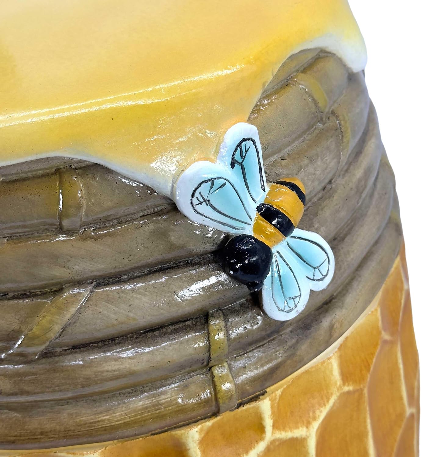 Galt International Honeycomb Stool Side Table w/Bees & Honey Top 17' | Cute Fantasy Yellow Golden Honey Hive Basket Fun Eclectic Home Decor Resin