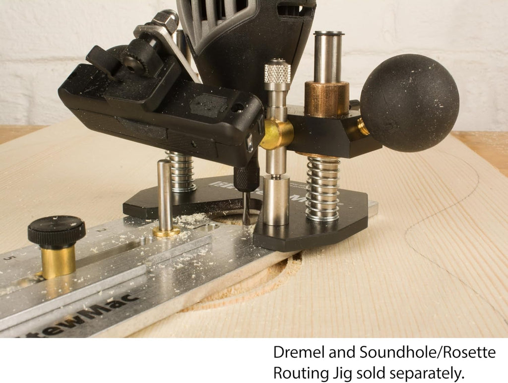 StewMac Plunge Router Base, Compact Plunge Router Attachment for Rotary Tools, Micro Depth Stop, LED Light Bar, Dust Nozzle Port, For Inlays Saddle Slots and Fret Slot Cleaning