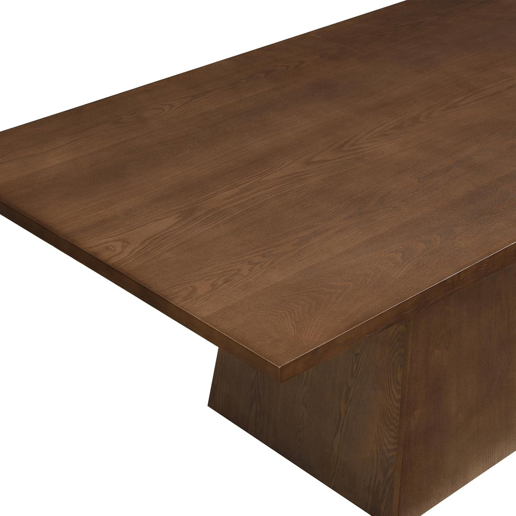Christopher Knight Home Coadz 82 inch Wooden Dining Table, Modern Rectangular Kitchen Dinner Table for 6-8 People, Pedestal Wooden Dining Furniture for Kitchen Office Conference Room, Walnut Brown