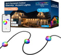 Enbrighten Eternity Accent Permanent Outdoor Lights, 100ft with 24 RGBWIC LED Lights, App‑Controlled, Cuttable, Christmas, Accent & Year‑Round Eave Lighting, Works with Alexa & Google Home, 85714