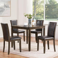 LUMISOL Dining Table Set for 4, Farmhouse Kitchen Table Set with PU Leather Dining Chairs, 5-Piece Wood Dining Sets, Dark Walnut