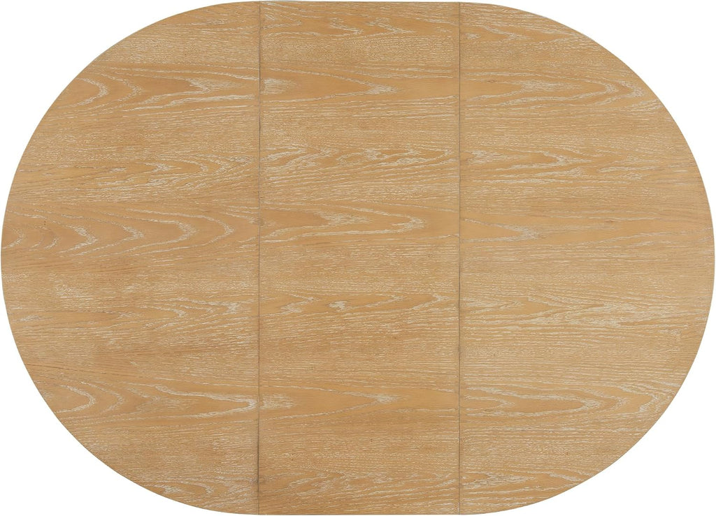 LUMISOL Extendable Round Dining Table for 4-6, Farmhouse Kitchen Table with 16inch Removable Leaf for Small Places for Kitchen, Dining Room, Living Room, Natural