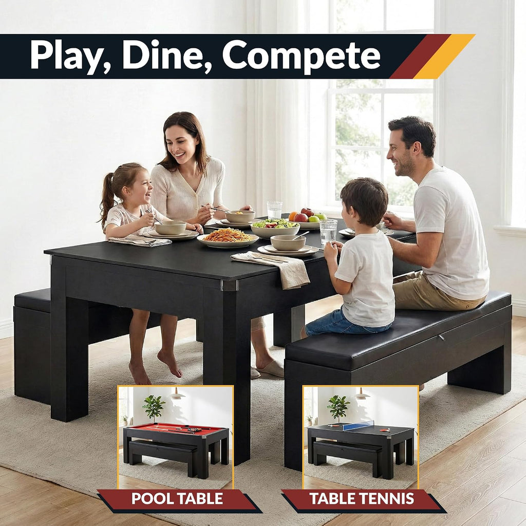 Hathaway Pool Table Combo Set with Benches