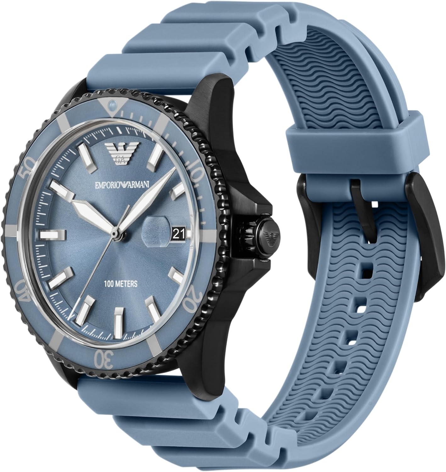 Emporio Armani World Explorer Dive-Inspired Men's Watch with Stainless Steel, Silicone or Leather Band