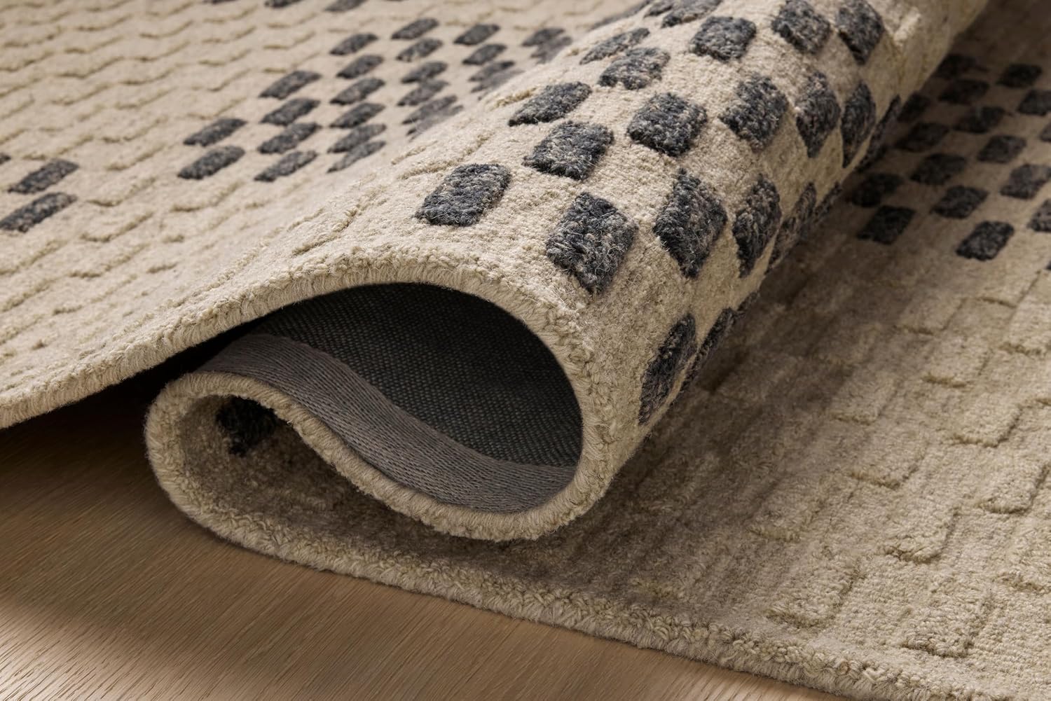 Loloi Chris Loves Julia Bradley Collection, Beige & Midnight, 3' x 7' Runner Rug – Classic Striped Area Rugs for Living Room, Bedroom, Entryway & Hallway, High Traffic Area Home Decor Rug