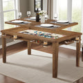 Haddockway 63' ×39' Board Game Table with Removable Top, Solid Wood Dining/Gaming Table for 4-6 Players with Play Mat, 6 Detachable Cup Holders & 6 Hobby Trays (Light Walnut)