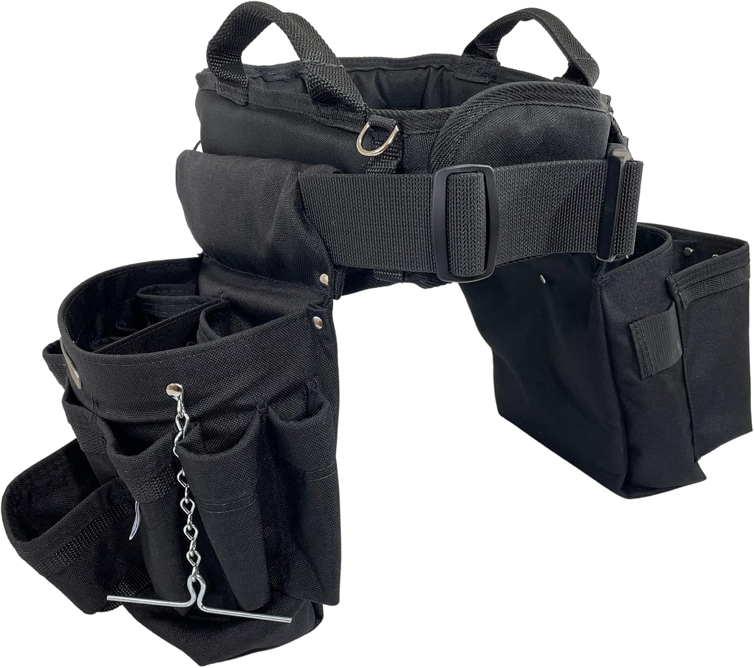 BOULDER BAG Ultimate Electrician's MAX Combo with Comfort Back Support Tool Belt, Quick Release Buckle, Heavy Duty Tool Belt, Black, (Medium 28-32 Inch Waist), Tool Belt Made in USA