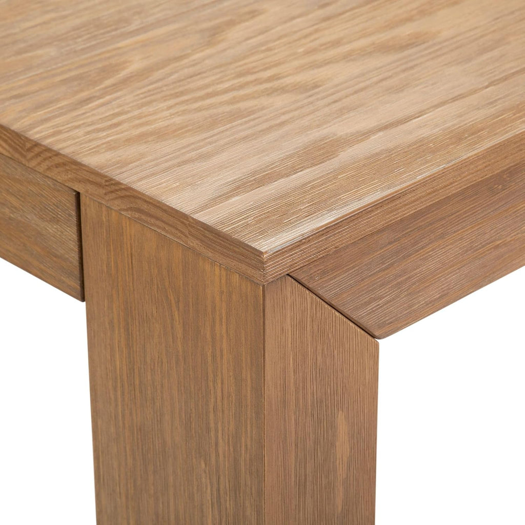 Plank+Beam 60 Inch Dining Table, Solid Wood Kitchen Table, Large Wooden Rectangular Dinner Table for Dining Room, Home Office, Living Room Furniture, Easy Assembly, Pecan Wirebrush